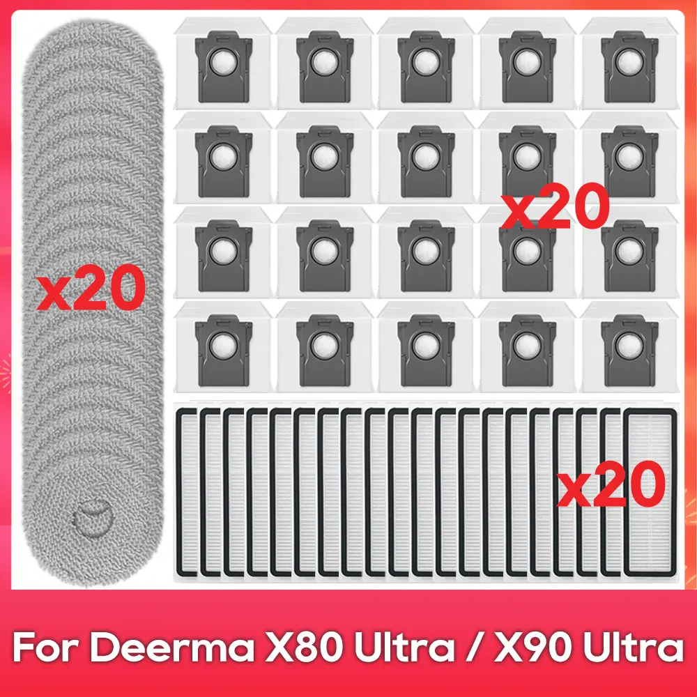 Passend für (Conga X100 / X100 X-Treme, JONR X1 MAX, Everybot Q11, Deerma X80 ULTRA / X90 Ultra) Ersatzteile: Bürste, Filter, Mopp, Staubbeutel