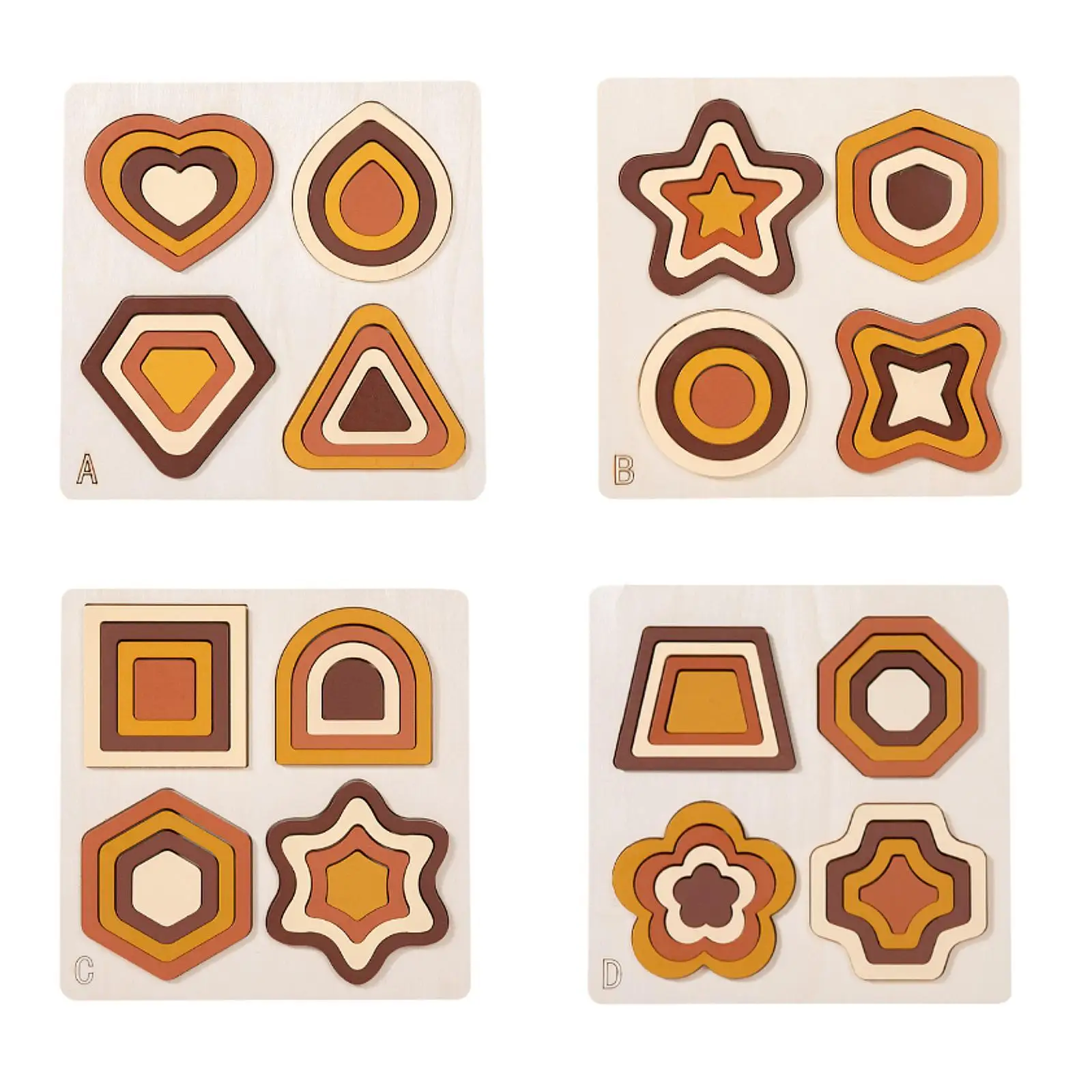 Shape Puzzles Compact Preschool Educational Activity Geometric Board for Children Ages 2~4 Toddlers Boys Girls Birthday Gift