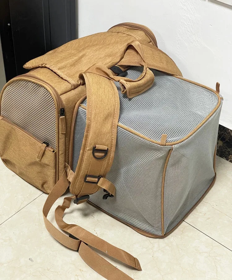 Tragbarer Katzenträger-Rucksack, erweiterbar, große Kapazität, faltbar, für kleine und mittelgroße Hunde und Katzen bis 8 kg – Detail 25
