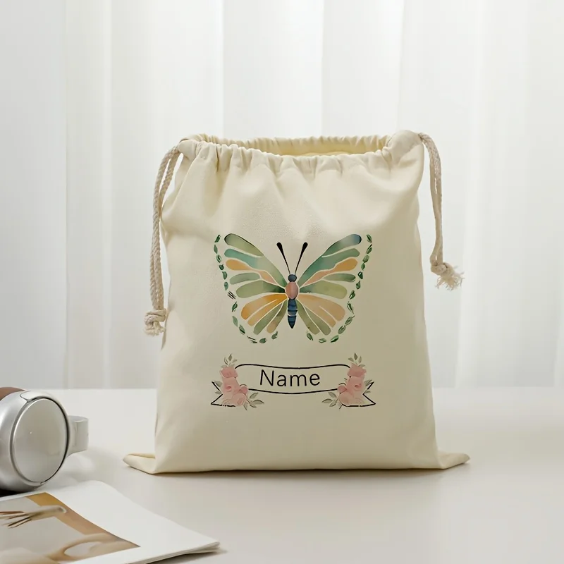 

Personalized Watercolor Butterfly Storage Bag Custom Name Travel Organizer Beauty Tools Jewelry Perfect Wedding or Bridal Gift