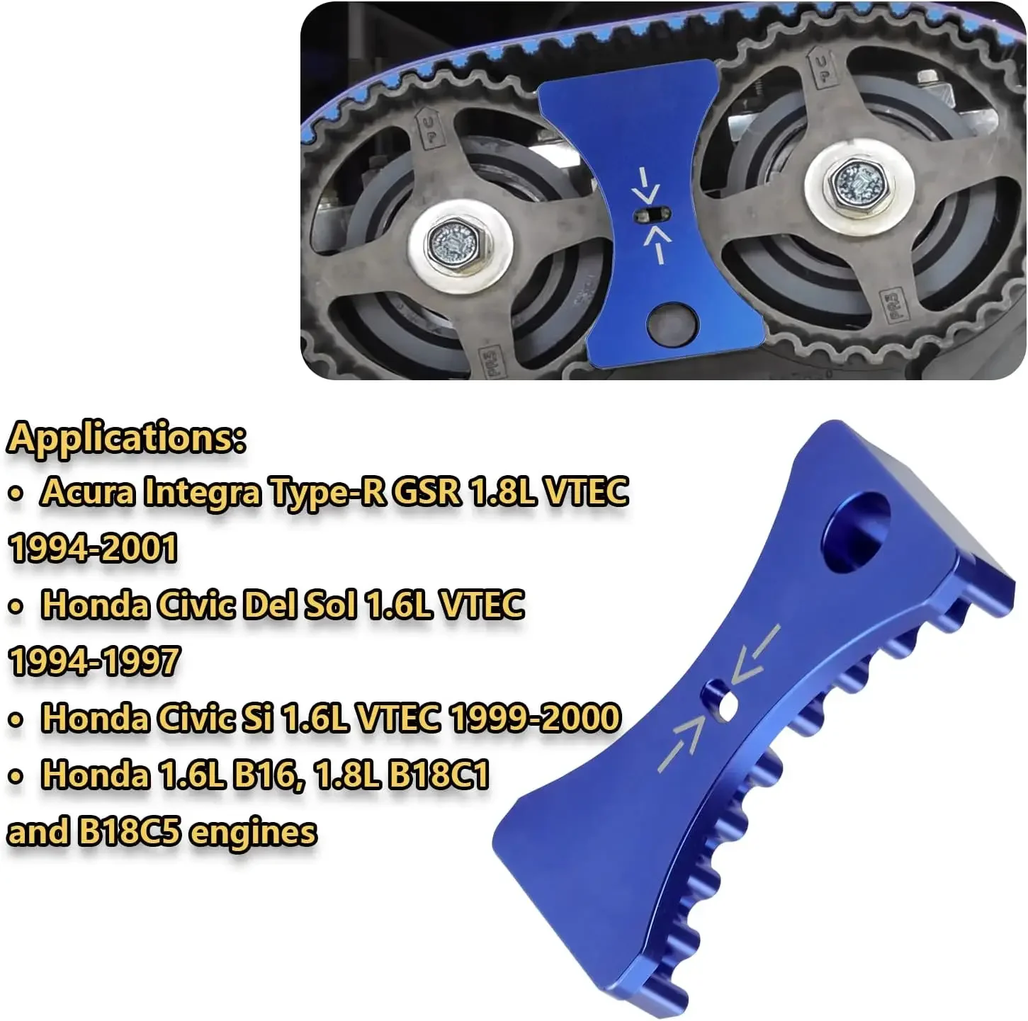 B-Series Engine Cam Gear Lock Timing Belt Tool for 94-00 Honda Acura B16 B18C1 B18C5 VTEC 1.6L&1.8L Engine