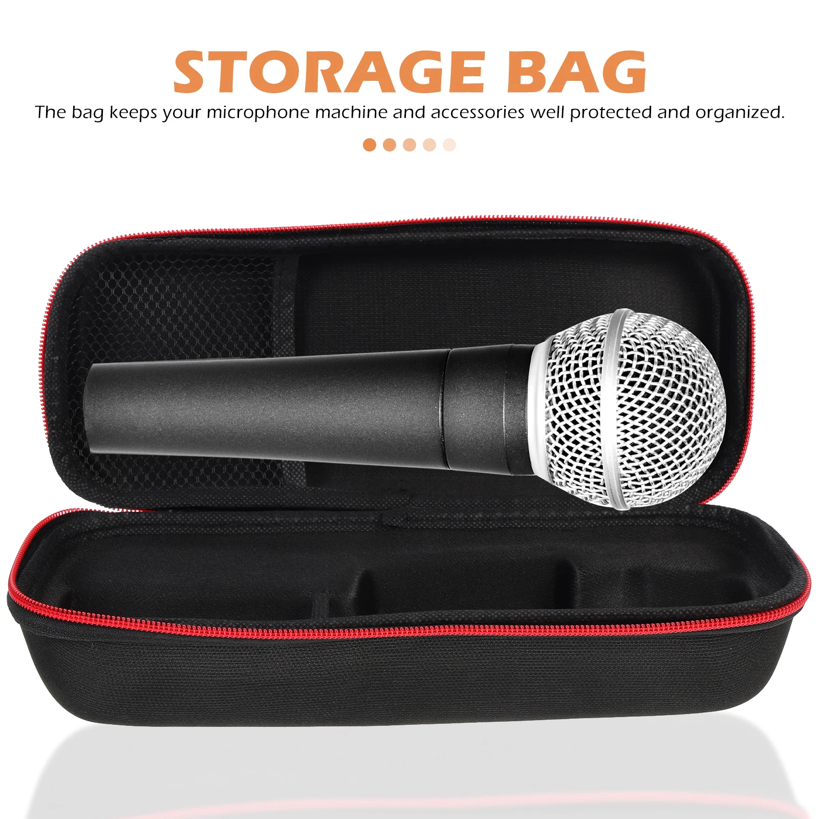 

Lightweight Microphone Carrier Zipper Pouch Black Storage Case For Wireless Mic Accessories Protection And Organization