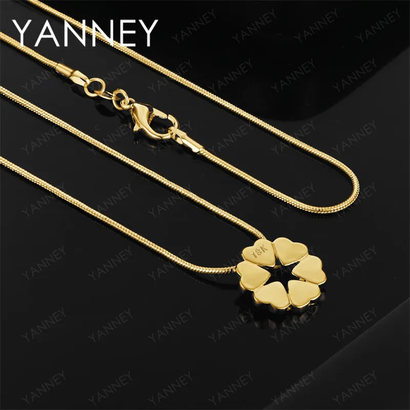 

925 Sterling Silver 18K Gold 16-30 Inch Exquisite Heart Pendant Necklace Fashionable Women'S Party Jewelry Wedding Accessories