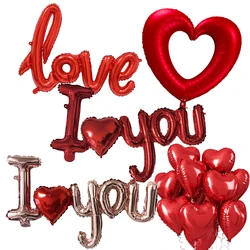 Valentines Day Balloon I Love You Foil Balloons Red Heart Balloons for Anniversary Wedding Romantic Valentines Day Decorations