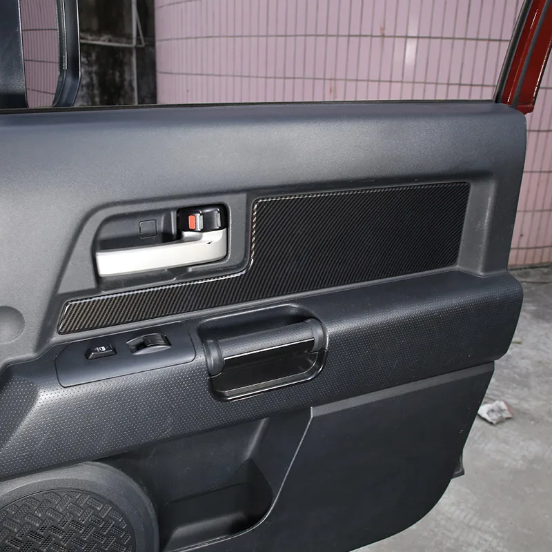 Marco de elevación de vidrio para coche, pegatina de fibra de carbono ABS, accesorios de protección interior y exterior, para Toyota FJ Cruiser