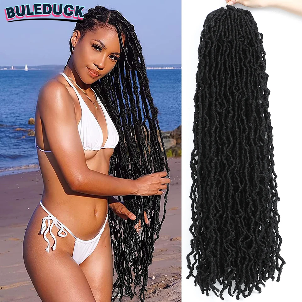 Super Long Faux Locs Crochet 36 Inch 350 Red 13 Colors Curly Wavy Soft Locs Crochet Braids Synthetic Pre Looped Crochet Locs