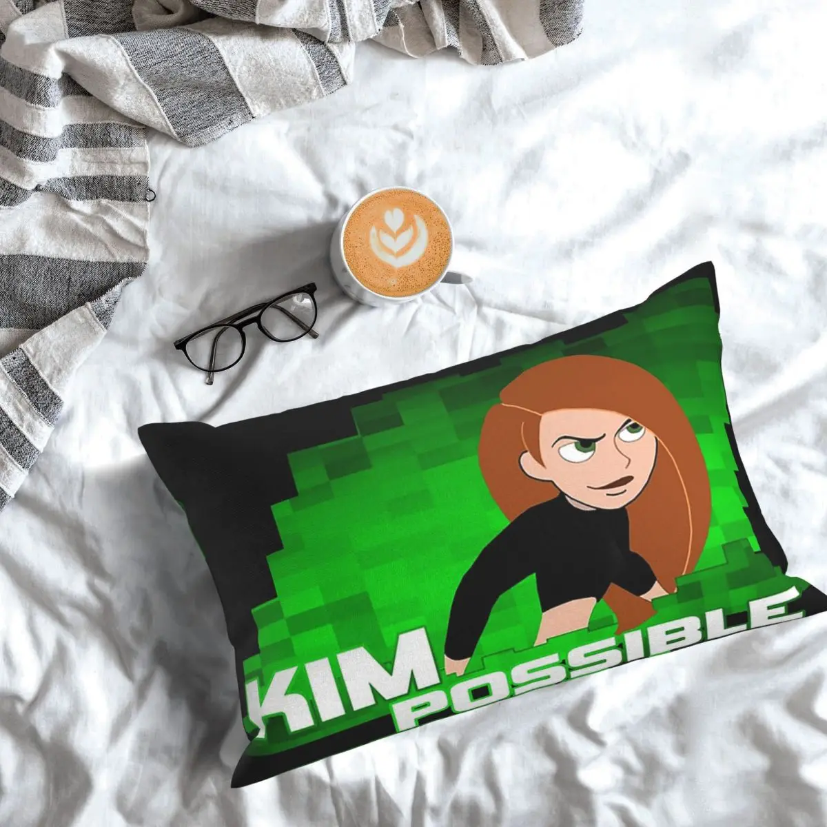 Наволочка для подушки Kim Possible в стиле аниме, зеленая, прямоугольная, декоративная, для спальни, дома, для комфорта, для декоративной подушки