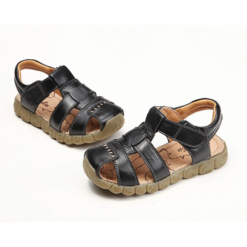 2024 New Kids Children Boys Genuine Leather Sandals For Teenagers Boys Baby Summer White Sandals Shoes 1 3 5 7 9 11 13 Years