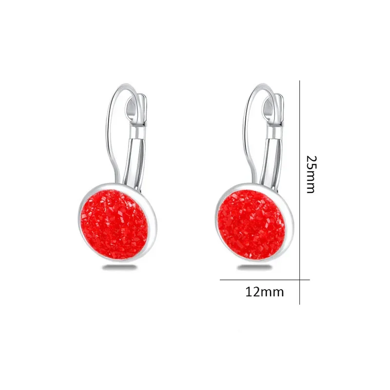 Simplee Korean Fashion Earrings with Round Stone for Women Silver Color Hanging Earing 2023 Trend Jewelry K-pop Accessories