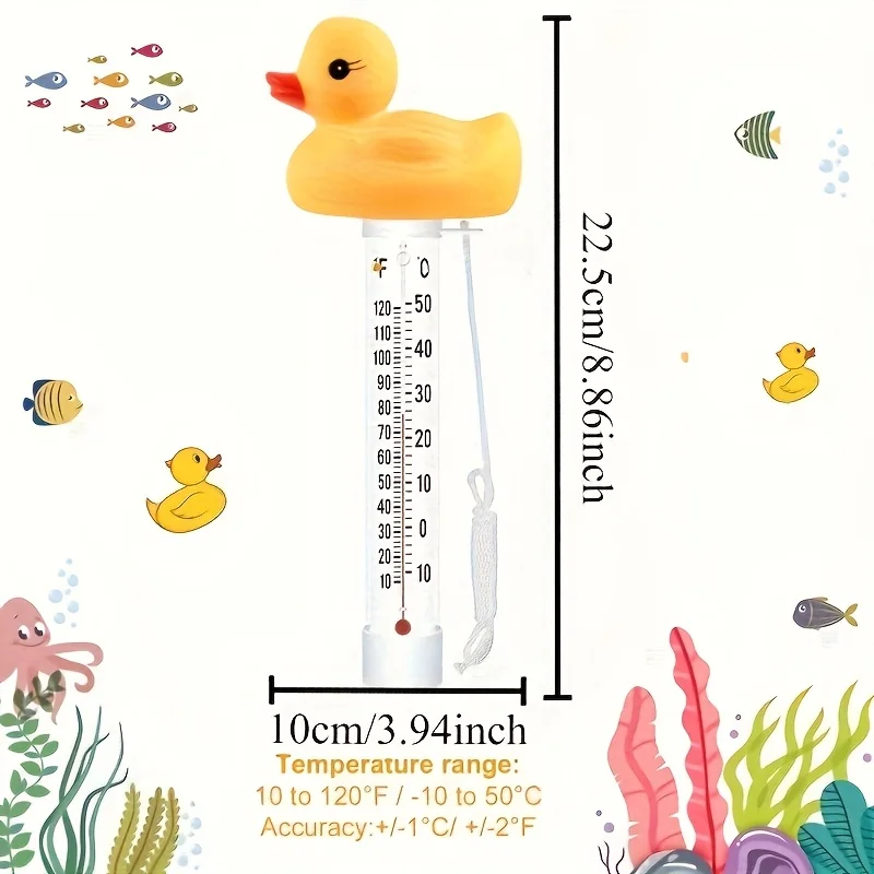 Floating Thermometer。No Battery Required，Easy To Read，Shatterproof，New Product：Swimming Pool And Bath Water Thermometer