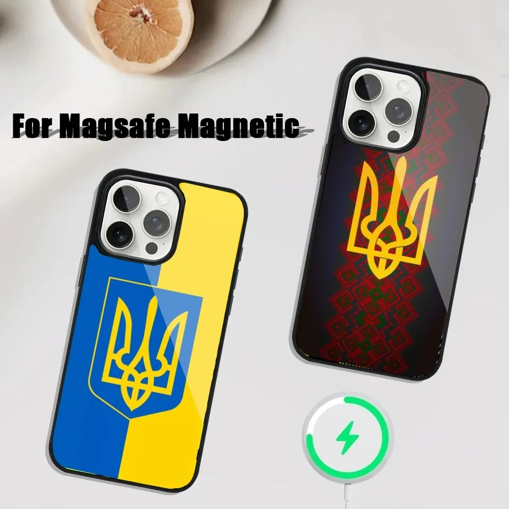 U-Ukraine Flag  Phone Case For iPhone 16,15,14,13,12,11,Plus,Pro,Max Mini Magsafe Magnetic Wireless Charging