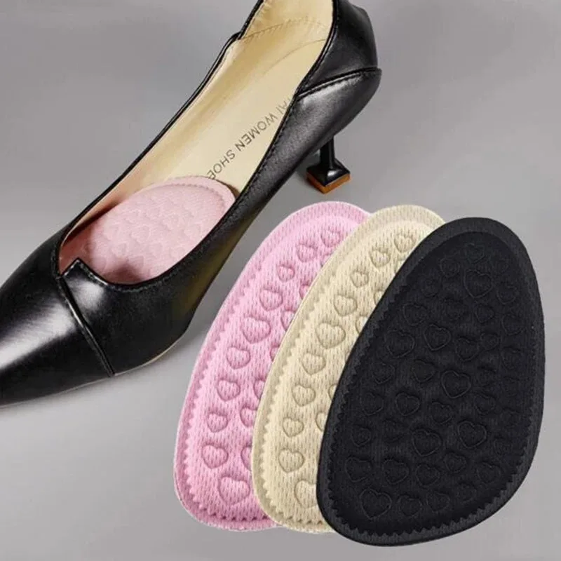 Women High Heels Memory Foam Forefoot Pads Anti Slip Breathable Sponge Half Inserts Foot Pain Relief Cushions