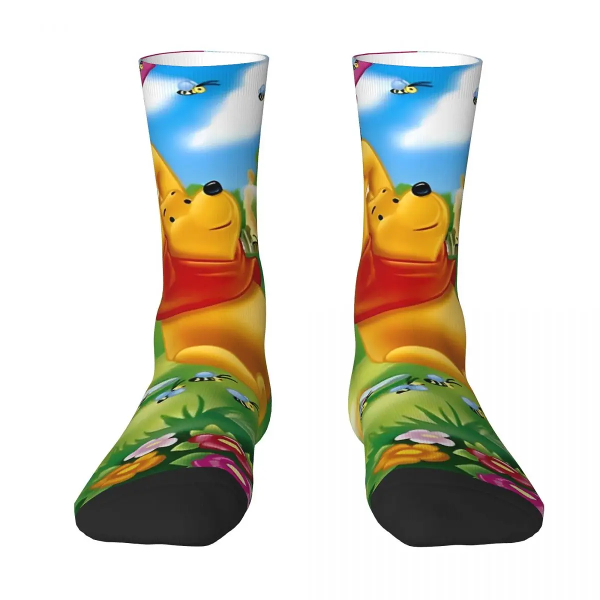 Winnie The Pooh Cartoon Stockings Graphic Gothic Socks Winter Anti Bacterial Socks Women Men Outdoor Sports Soft Socks