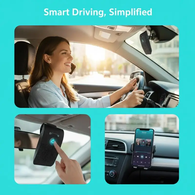 Bluetooth 50 Handsfree Car Kit Hifi Wireless Audio Receiver 2W Speaker MP3 Player for OnTheGo Communication