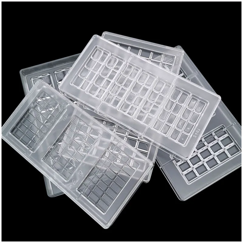 Long Row Chocolate Mold PC Transparent Rectangular Block Dried Fruit Chocolate Plate Baking Mold Baking Accessories