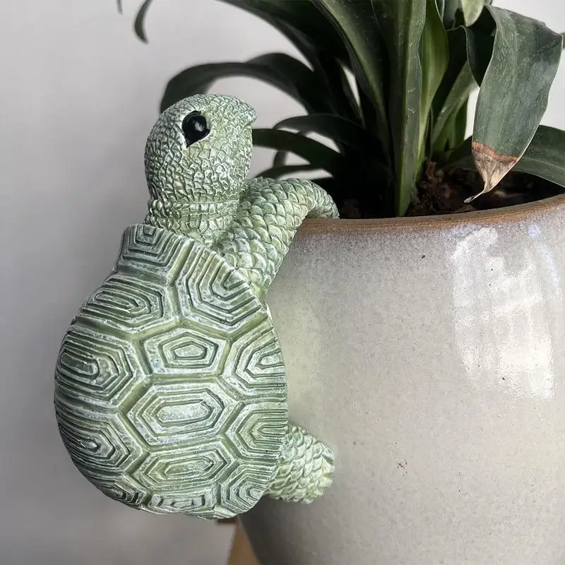 Dierenophangingen Hars Decoratie Bloempot Hangende Schildpad Beeld Grappig Schildpad Beeld Schattige Sculptuur Tuinornamenten