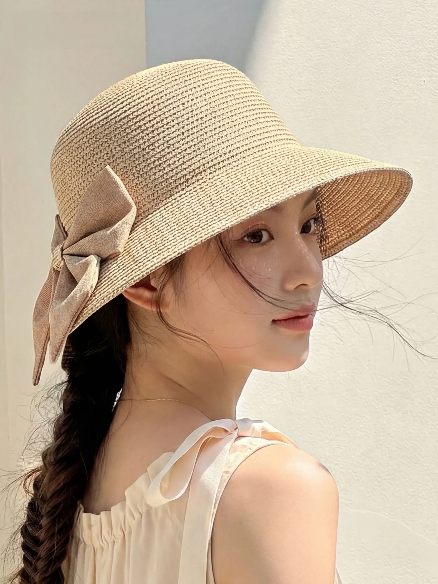 cacuss-レディース-麦わら帽子-夏用-つば広-屋外日よけ-エレガントな雰囲気-バケーションサンハット-通気性-快適-おしゃれ