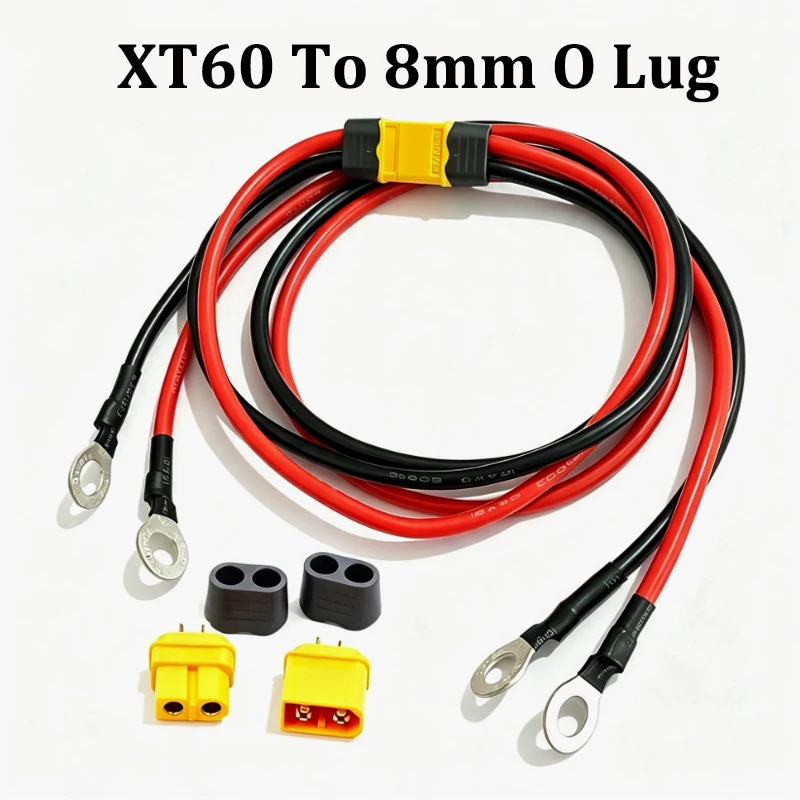 XT60 Male And Female Head -8mm O-ring Terminal 50cm AWG12 Soft Silicon Cable FOR RC FPV UAV Lithium Battery ESC Charging Test