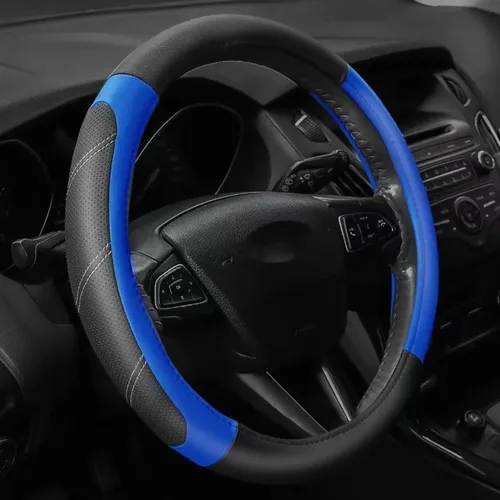 Funda Universal para volante de coche, protector de cuero de microfibra, suave, antideslizante, accesorios para coche, 14,5-15 pulgadas