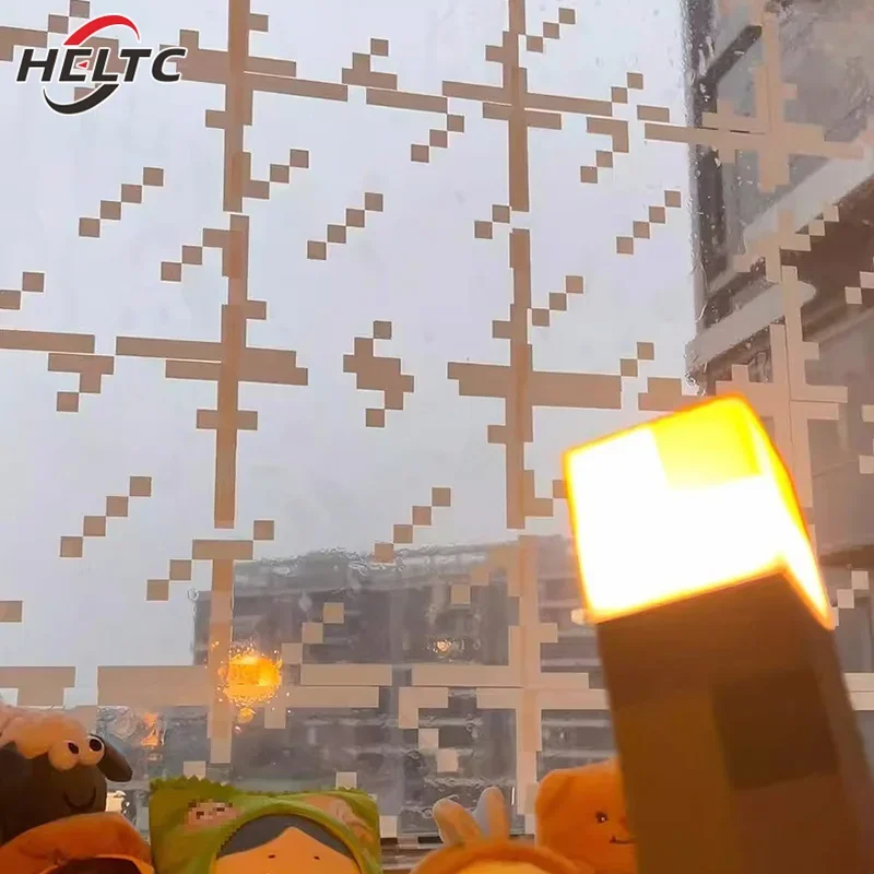 

Pixel Art Static Cling Wall Panels - Removable Window Stickers for Home Holiday Decor, DIY Gift & Party Decoration