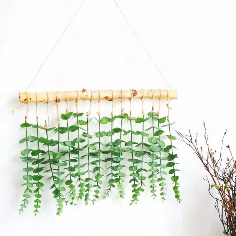 Artificial Eucalyptus Wall Hanging Decor-Fake Eucalyptus Leaves Greenery Farmhouse Rustic Wall Hanging For Wedding