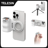 TELESIN-empuñadura magnética para cámara de teléfono, soporte para teléfono, ayuda de disparo, mango de Control remoto para Iphone, HUAWEI, SAMSUNG