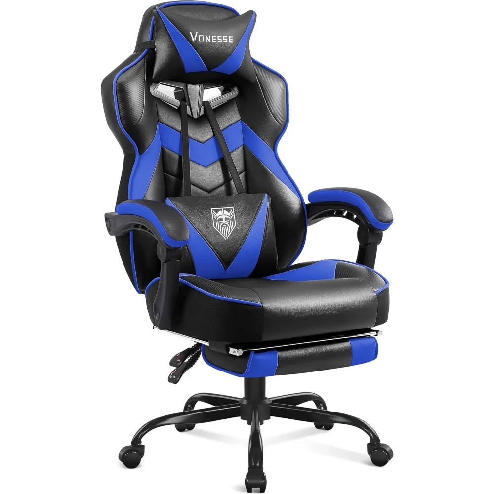

Gaming Chair, High Back Gaming Chair with Footrest and Massage, Gaming Chairs for Adults with Pocket Spring Cushion, Big