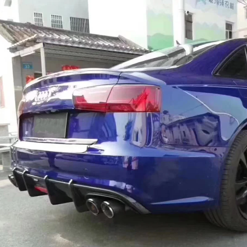 A6 A6L S6 Carbon Fiber Rear Diffuser with Light for  A6 A6L S6 2016-2018 Common Version