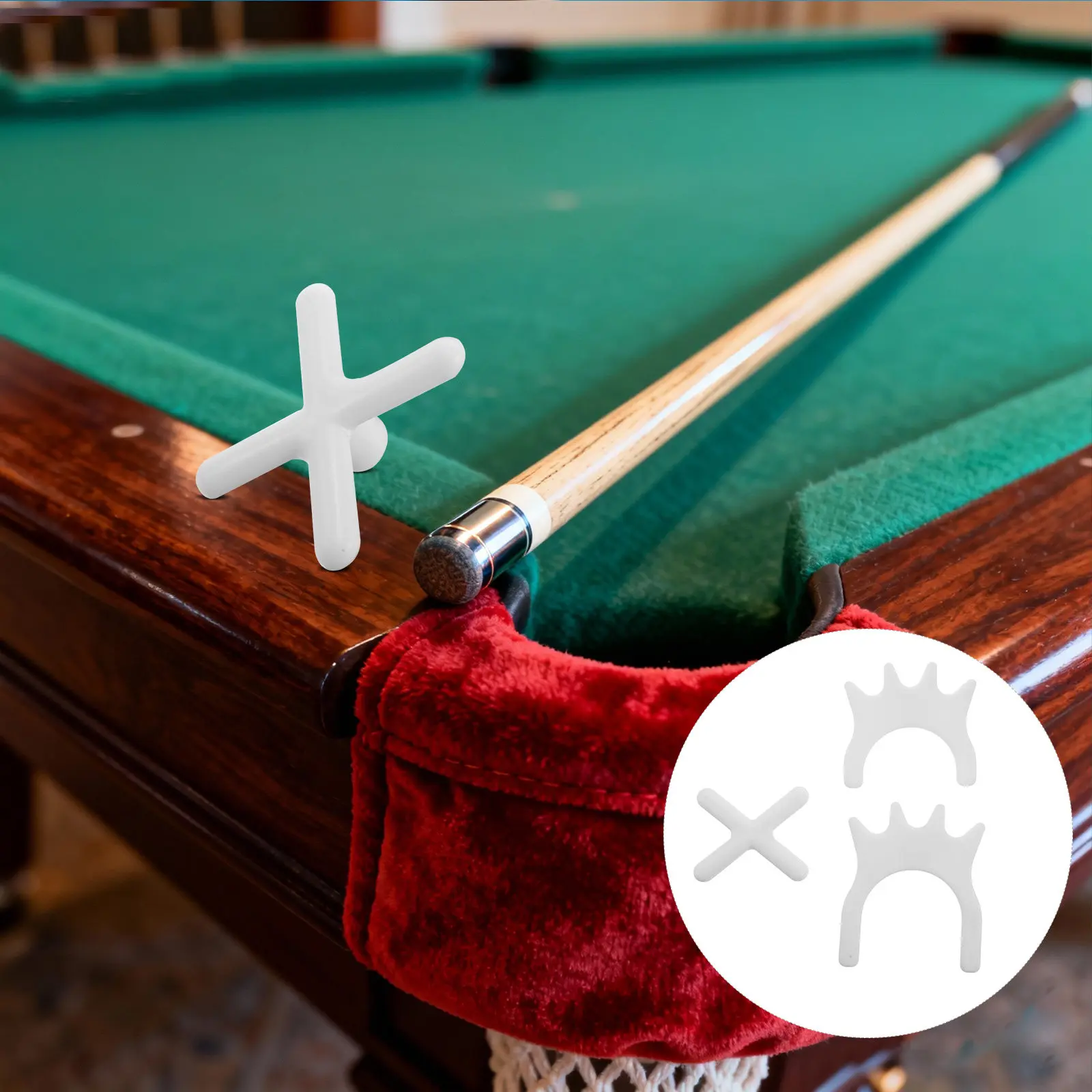 

3Pcs Billiard Bridge Heads Plastic Slip-on Pool Cue Bridge Head Snooker Pool Table Accessory Game Room Cue Rest