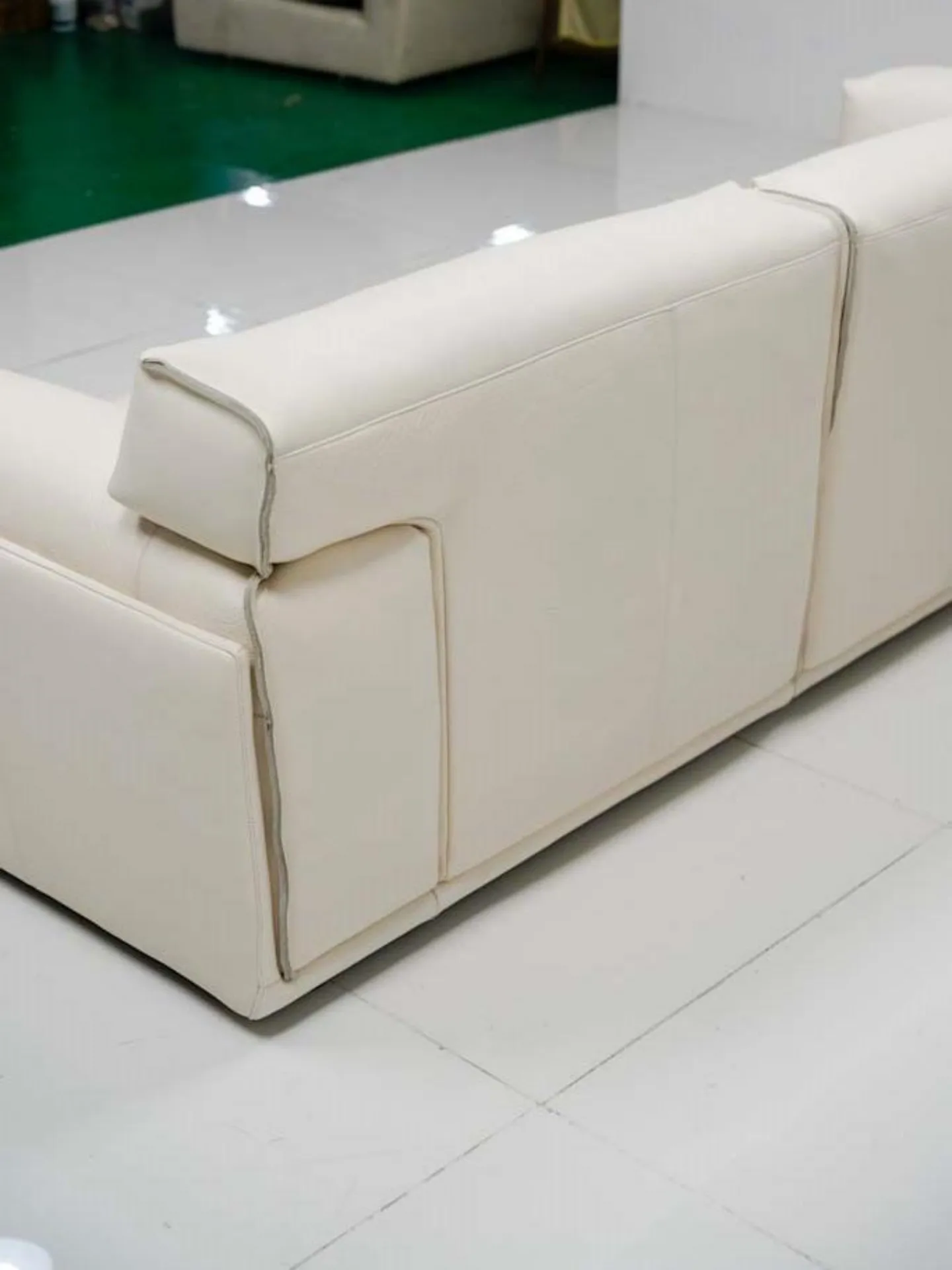 

Modern minimalist living room straight row leather minimalist sofa