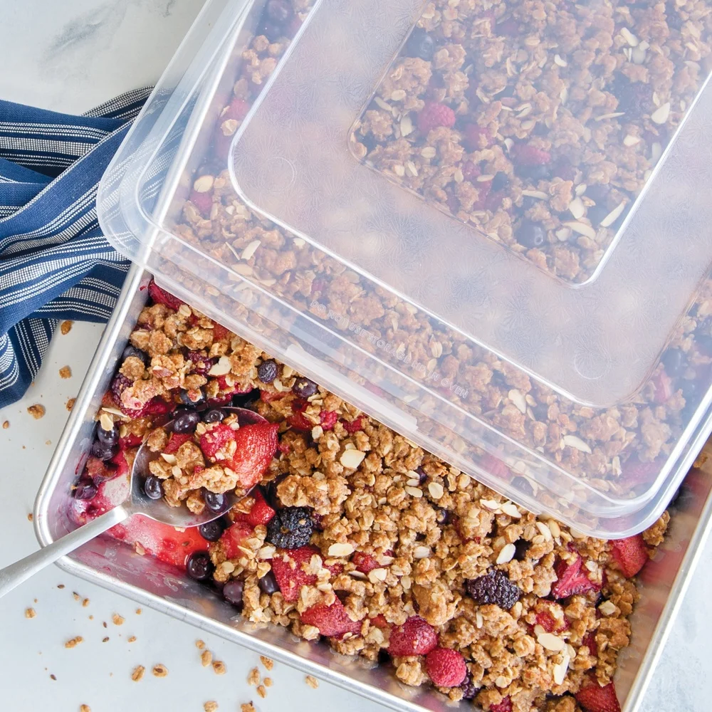 3 Buah Set Pemanggang Aluminium Alami Setengah Lembar Sisi Tinggi Tutup Panci Kue Casserole Daging Sayuran Peralatan Memanggang Tahan Lama