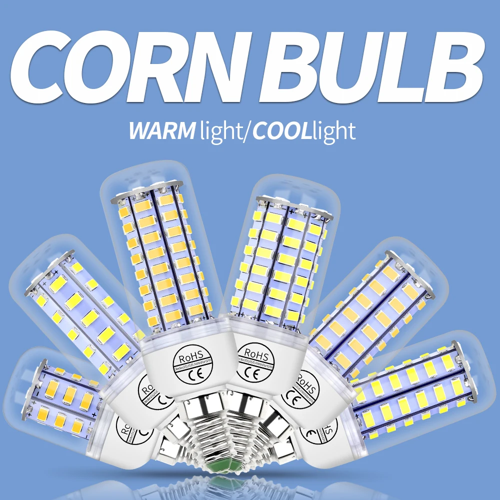 LED Bulb E27/E26 Corn Lamp E14 Ceiling Light GU10 Chandelier Bulbs B22 Cold/Warm White For Home Energy Saving Lighting G9 AC220V