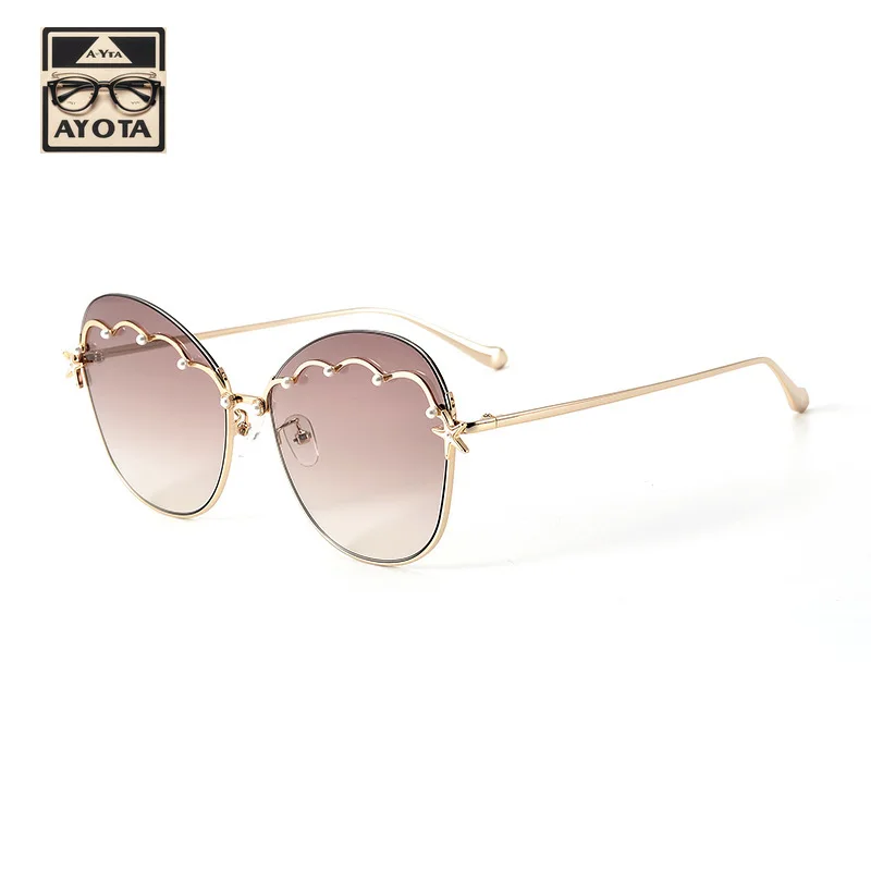 2024 New Sunglasses Female Designer Brand Sunscreen Premium Alloy Large Frame Outdoor UV400 Fashion Personality SUNGLASSES