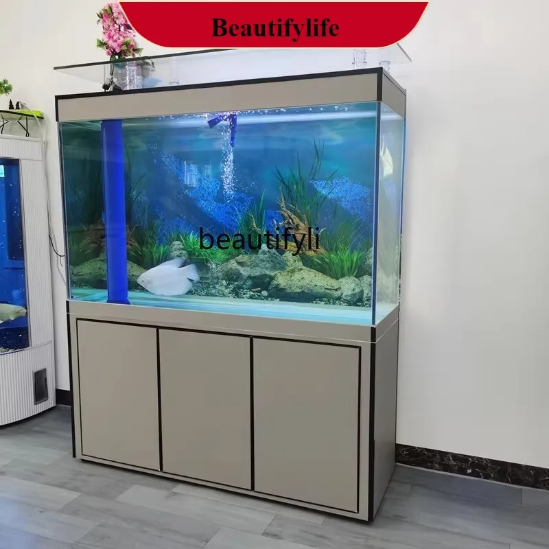 Square screen bottom filter fish tank glass aquarium screen partition  H