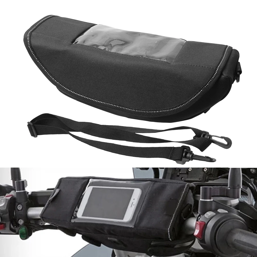 Waterproof Handlebar Storage Bag Motorcycle Bike Handle Bar Bag with Phone Pouch For F750GS F850GS R1200GS Triumph honda Yamaha