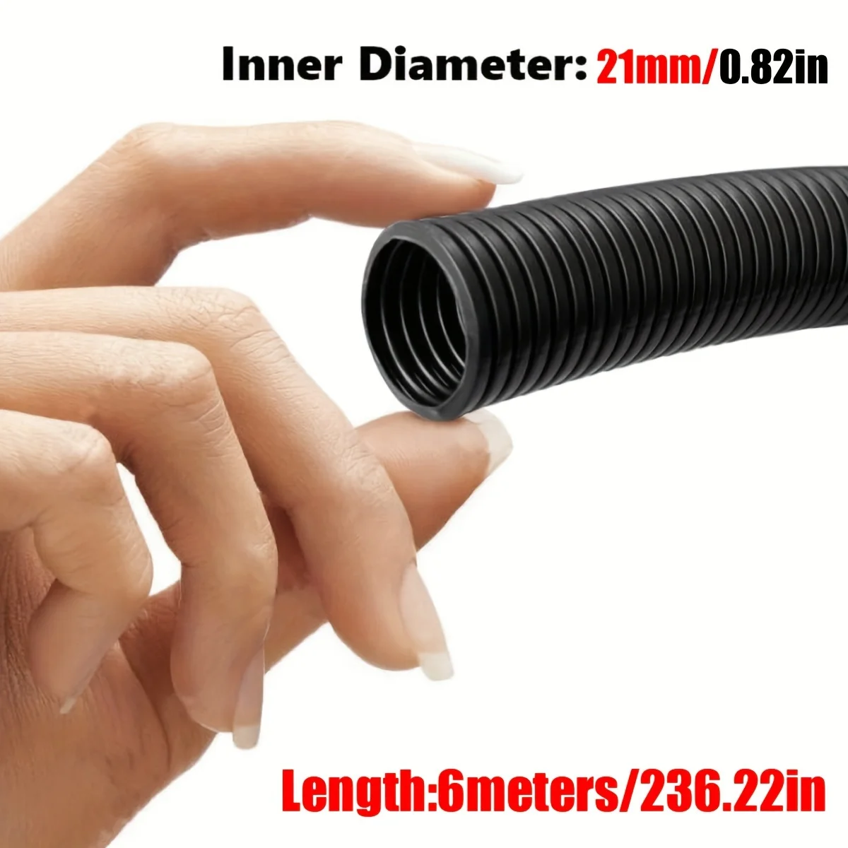 Length 6Meters, OD7/10/13/15/18/21mm, Flame Retardant Wire Loom High Temperature Cable Conduit Split Cable Sleeves Split Wire