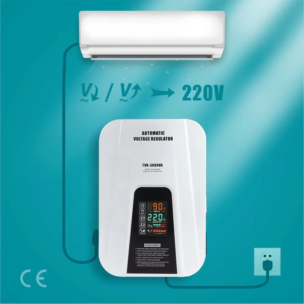 Wholesale Wall Mounted Single Phase AVR Voltage Stabilizer 1kVA-10kVA Compact Home Appliance Energy Efficient Power Regulator