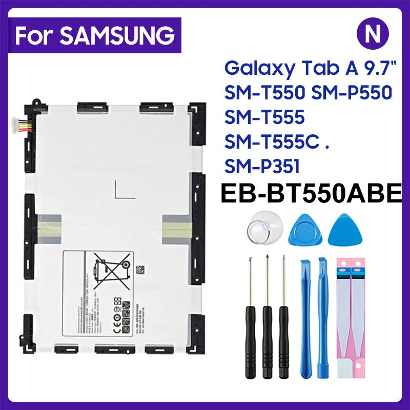 Новый высококачественный аккумулятор EB-BT550ABE емкостью 6000 мАч для Samsung Galaxy Tab A 9,7 SM-T550 T550 T555 T550X P550 P555 P550C
