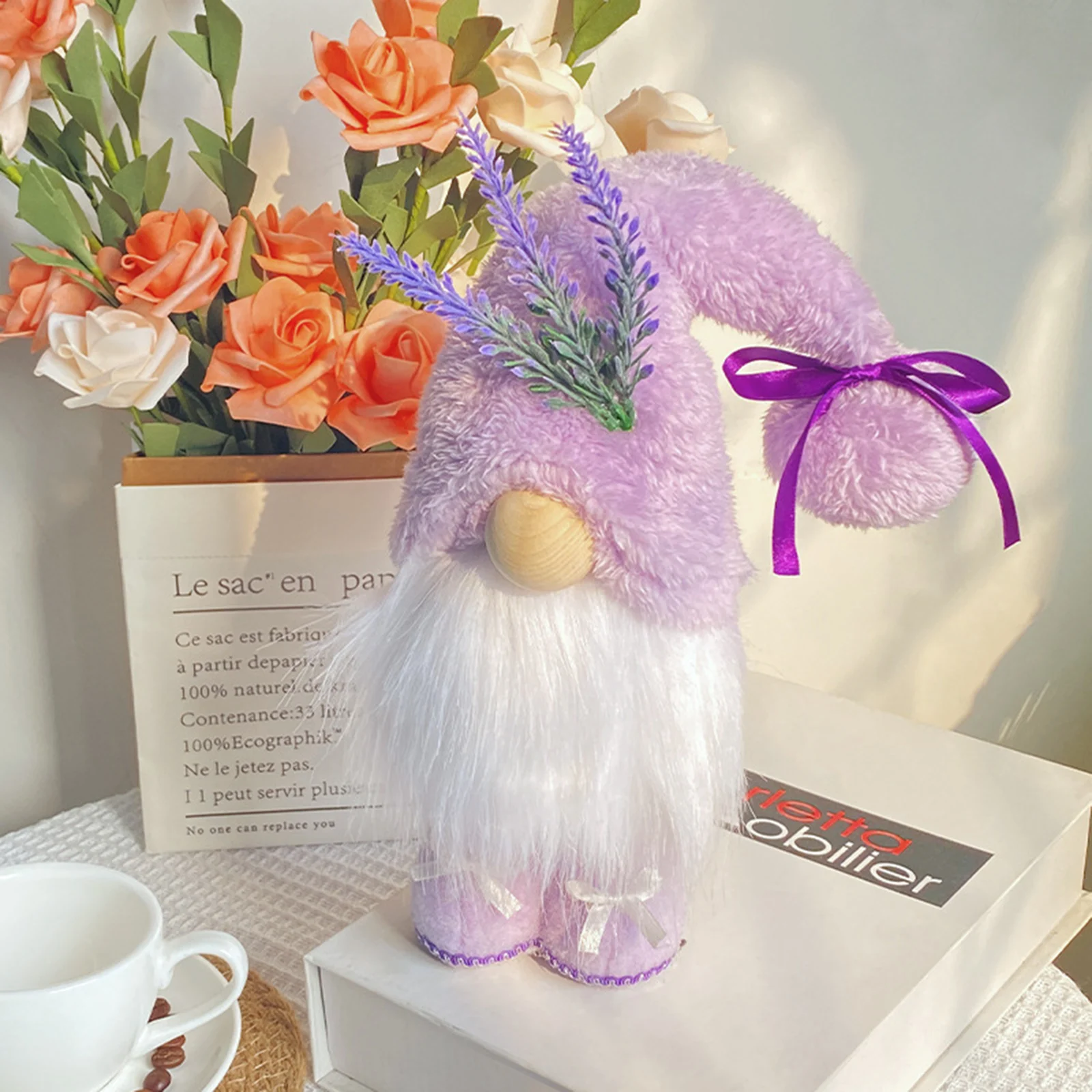 Purple Lavender Plush Gnome Mothers Day Decoration Faceless Doll Party Gifts Faceless Doll Lavender Plush Dolls Home Decoration