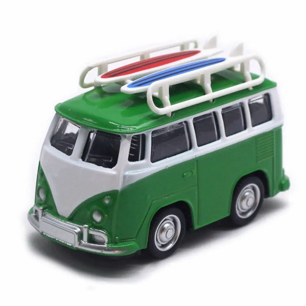 Crianças brinquedo diecasts viagem ônibus modelo educacional miniaturas modelos de carro brinquedo metal clássico ônibus puxar para trás carro presente aniversário