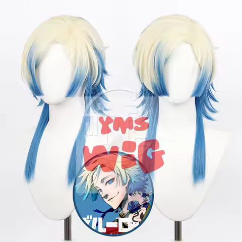 High Quality Anime BLUE LOCK Michael Kaiser Cosplay Wig Yellow Blue Gradient Wig Heat Resistant Synthetic Wigs