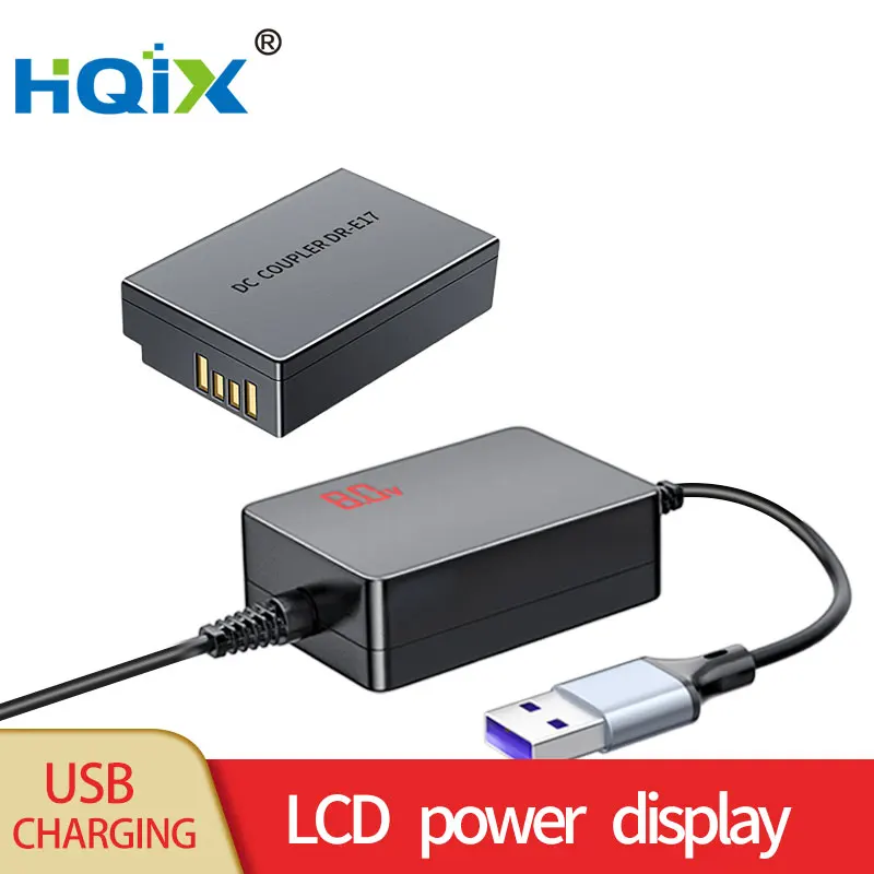 HQIX for Canon EOS M5 EOS M3 EOS M6 Mark ll EOS M6 Camera ACK-E17 Virtual Battery USB Power Adapter