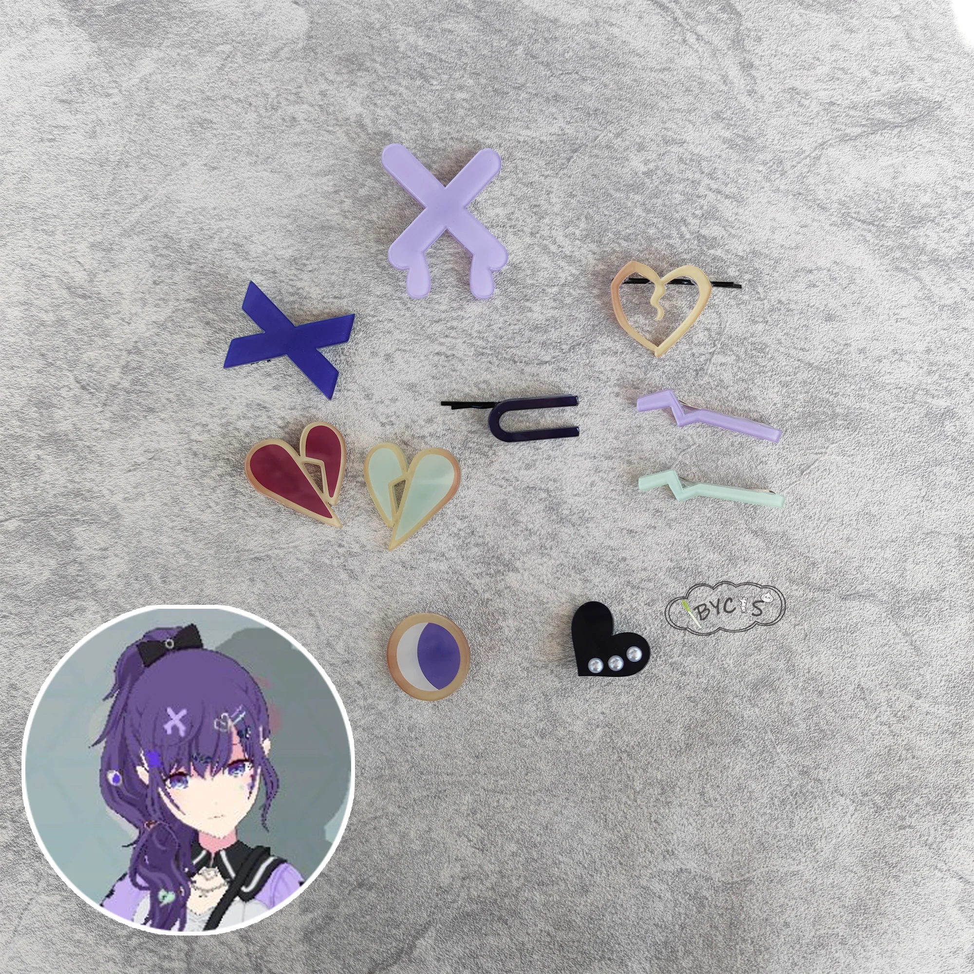 Anime Project SEKAI COLORFUL STAGE! Asahina Mafuyu Cos Hairpin Acrylic Hair Accessories Cosplay Costume Anime Prop Jewelry