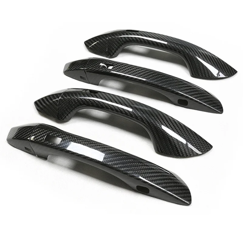 

M93K-Car Exterior Doors Handle Cover Trim For A6 C8 S6 RS6 Q6 E-Tron Carbon Fiber With Auxiliary Hole Door Handle
