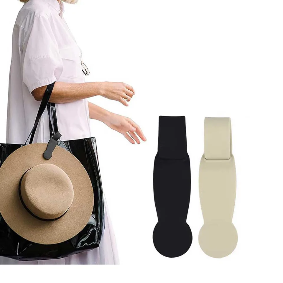 Lot De 2 Clips à Chapeau Magnétiques Canipha - Beige + Noir - Fixation Sac Voyage Et Bagages