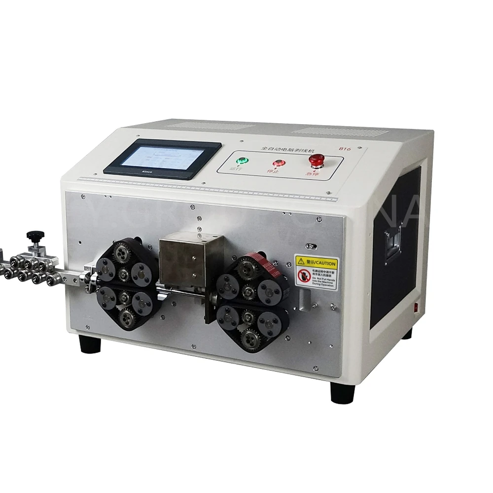 Máquina de descascamento e corte tipo rastreador, tela de toque totalmente automático, 16 rodas, 220V, 110V, B16, B25, B35, B70