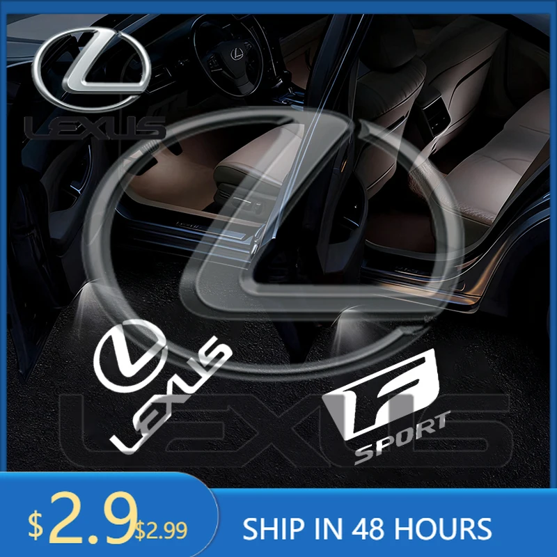 

2026 Hot Car Sticker 2Pcs LED Welcome Lights Car Door Emblem Projector Lamps For Lexus LS LC RZ IS350 CT200h GX460 LX570 RX500h