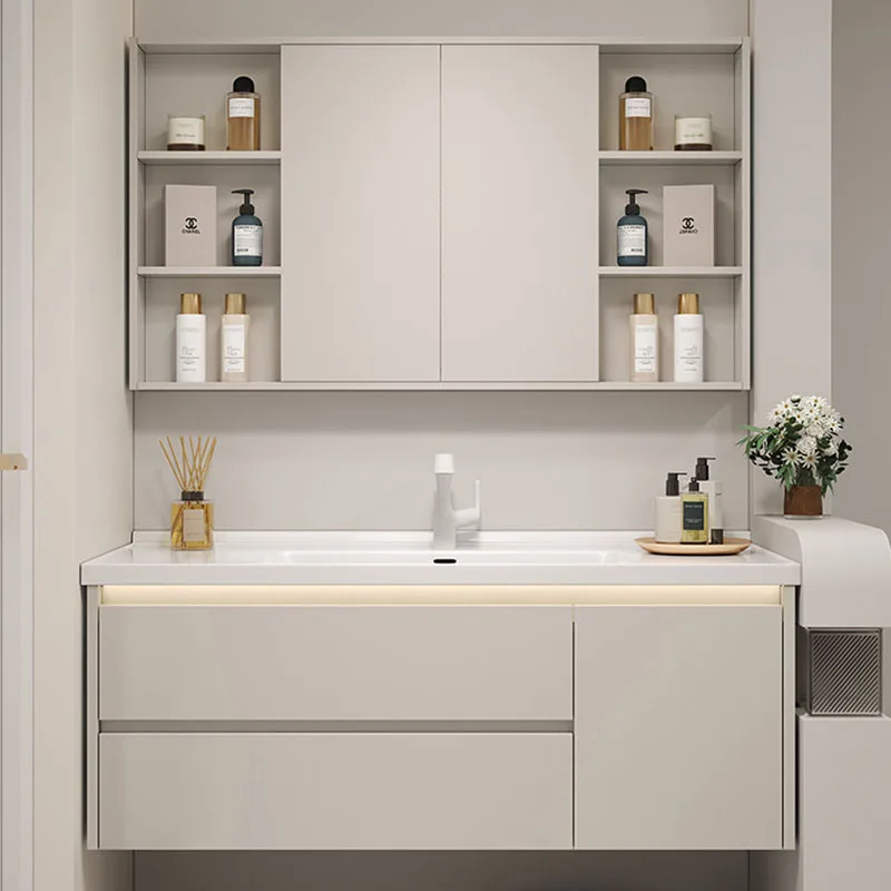 

Storage Mirror Cupboard Organizer Display Partitions Toilet Drawers Paper Bathroom Cabinet Skincare Gabinete Trendy Furniture