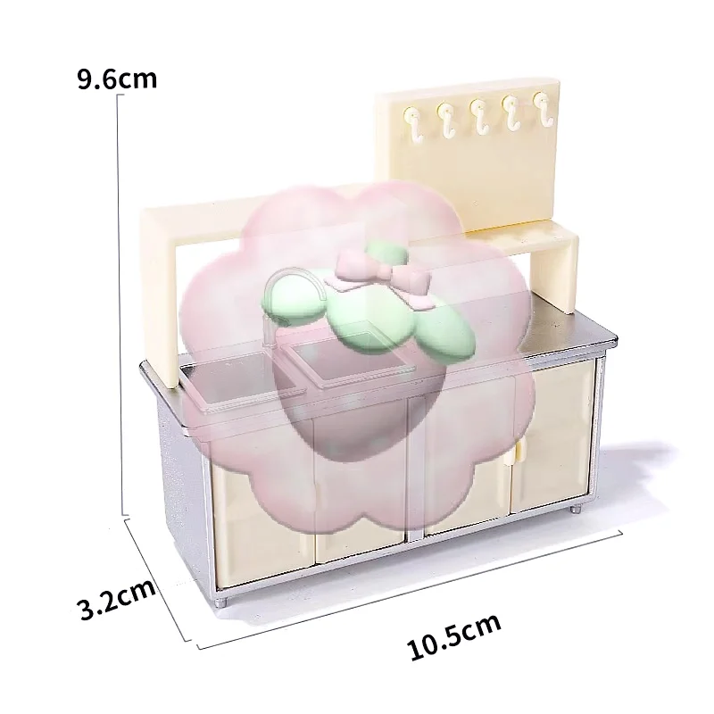 New 1:12 DIY Miniature Dollhouse Kitchen Console Accessories Pan Gas Furnace Model Doll Furniture Play Mini Kitchen Toy