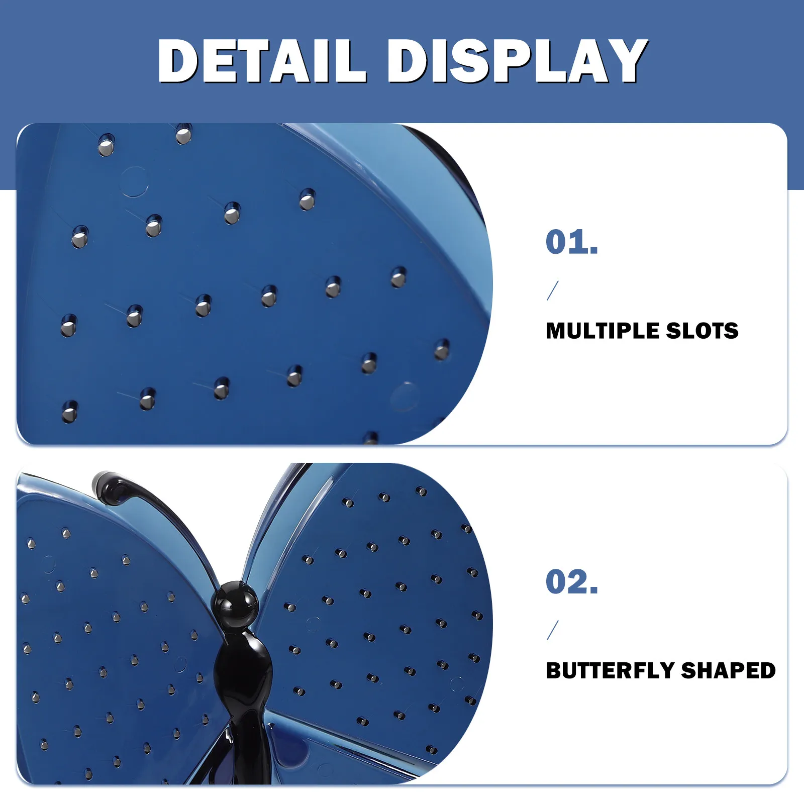 

Earring Organizer Plastic Jewelry Display Stand Butterfly Shaped Eye-Catching Color for Desk Tabletop Storage and Showcase